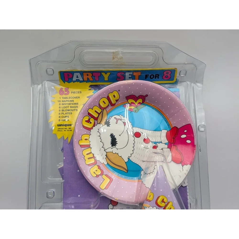 Unique Lamb Chop Party Set‎ Vintage 1993 Shari Lewis 8 Guest